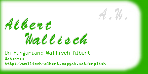 albert wallisch business card